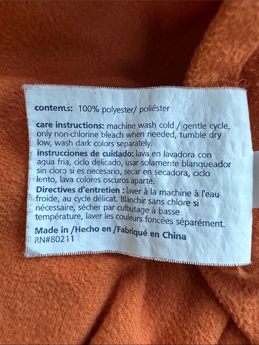 Shavel Orange Blanket for Twin Ex Bed - Picture 3 of 3